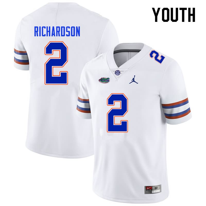 Youth NCAA Florida Gators Anthony Richardson #2 Stitched Authentic Nike White College Football Jersey MEC1565KF